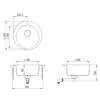 Kép 3/3 - 105730 - Evido Tondo Gránit 1 medencés Kerek mosogató avena