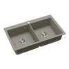 Kép 3/5 - 442064 - Evido Quadro 9,  2 medencés gránit mosogató 860X510 platina