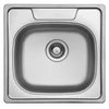 Kép 2/6 - 505997+SAP4-A090 - StrongSinks S1 Tyne  rozsdamentes mosogató polírozott 506x506 mm + ZEGOR rozsdamentes íves csaptelep szett