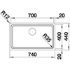 Kép 4/5 - 524270 - BLANCO ETAGON 700-U rozsfamentes mosogató 740X440 selyemfényű