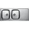 Kép 2/6 - SKO_021T+SAP4-A090 - LAVEO ORION 2CS rozsdamentes mosogató kétmedencés csepptálcás 1160x500 szűrőkosaras szifonnal inox + ZEGOR rozsdamentes íves csaptelep