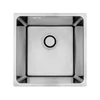 Kép 2/6 - SLA_010P+SAP4-A090 - LAVEO ADEN  egymedencés rozsdamentes mosogató bűzelzáróval 440X440 inox + ZEGOR rozsdamentes íves csaptelep