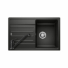 Kép 1/8 - 526087+2560/PS70 - BLANCO LEGRA XL 6 S gránit mosogató fekete + Olasz álló csaptelep fekete szett