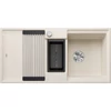 Kép 1/12 - 527606 - Blanco ADIRA 6 S SILGRANIT® mosogató Adira ráccsal, maradékgyűjtő tállal, Infino lefolyó-távműködtetővel törtfehér