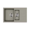 Kép 1/4 - 442062 - Evido Cubo 6S Compact 1 medencés gyümölcsmosós csepptálcás 800x500 gránit mosogató platina