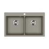 Kép 1/5 - 442064 - Evido Quadro 9, 2 medencés gránit mosogató 860X510 platina