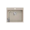 Kép 1/6 - 1322+SAP4-F090KS  -  Quadron MORGAN  110 gránit mosogató (570x500 mm, 1 medence ) river sand + Zegor csaptelep bézs szett