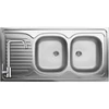 Kép 1/6 - SK6_021T - LAVEO LOM 60 két medencés csepptálcás rozsdamentes mosogató 1200x600  inox