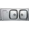 Kép 1/6 - SKO_021T - LAVEO ORION 2CS rozsdamentes mosogató kétmedencés csepptálcás 1160x500 szűrőkosaras szifonnal inox