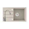 Kép 1/5 -  SRP_411T+SAP4-F090KS - LAVEO RINA 1CS 790x480 egymedencés csepptálcás gránit mosogató dugókiemelős bézs + ZEGOR csaptelep bézs