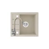 Kép 1/6 - SRP_413T+SAP4-F090KS - LAVEO RINA MINI 570x495 egymedencés mini csepptálcás gránit mosogató dugókiemelős bézs + ZEGOR csaptelep