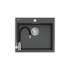 Kép 1/7 - Quadron MORGAN 110 gránit mosogató (570x500 mm, 1 medence) black diamond