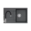 Kép 1/7 - Quadron MORGAN 111 gránit mosogató (780x500 mm, 1 medence+ csepegtető) black diamond
