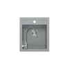 Kép 1/7 - 1353  -  Quadron JOHNNY 100 gránit mosogató (430x500 mm, 1 medence) Silver stone