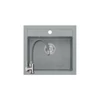 Kép 1/8 - 1355+SAP4-F090GY - Quadron JOHNNY 110 gránit mosogató (500x470 mm, 1 medence) Silver stone + Zegor csaptlep szürke szett