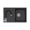 Kép 1/7 - 1358 - Quadron MORGAN 111 gránit mosogató (780x500 mm, 1 medence+csepegtető) black dotted