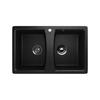 Kép 2/5 - U-402-308 + BZA4B - Ulgran U-402 mosogató fekete + FERRO ZUMBA  flexibilis csaptelep fekete szett