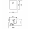 Kép 2/4 - 1410021 - SCHOCK BIELA UN-100S GL (GREENWICH) 350x400 mm gránit mosogató aláépíthető ALPACA világosbarna CRISTALITE®