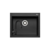 Kép 1/5 - 70045011+BZA4BLB  Pyramis Istros fekete gránit mosogató+FERRO ZUMBA NERO csaptelep flexibilis kifolyócsővel fekete szett