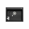 Kép 1/5 - 70045011+BZA4B  Pyramis Istros fekete gránit mosogató+FERRO ZUMBA csaptelep flexibilis kifolyócsővel fekete szett
