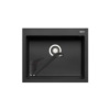 Kép 1/6 - 70045011+525001GNE  Pyramis Istros fekete gránit mosogató+Schock Cosmo álló csaptelep NERO matt fekete szett