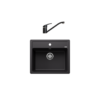 Kép 1/6 - 526084+2560/PS70 - BLANCO LEGRA 6 mosogató fekete + Olasz álló csaptelep fekete szett