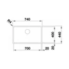 Kép 5/5 - 526246 - BLANCO ZEROX 700-IF Dark Steel rozsdamentes mosogató