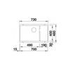 Kép 5/6 - 523538 - BLANCO SUBLINE 700-U gránit mosogató Level antracit