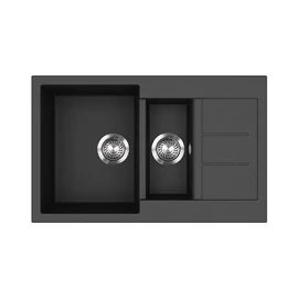 105574 - Evido Cubo 6S Compact 1 medencés gyümölcsmosós csepptálcás 800x500 gránit mosogató antracit