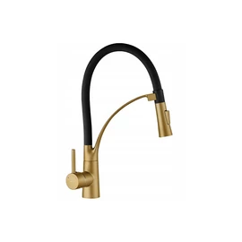 BKR_G78D - LAVEO OLOR rugalmas tömlős zuhanyváltós arany / matt fekete csaptelep