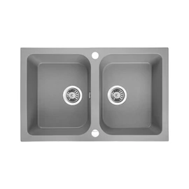 SBC_5208 - LAVEO  Celia 85 kétmedencés gránit mosogató 850X500 dugókiemelővel szürke