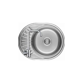 SGN_083T+SAP4-B090 - LAVEO NORMAL MINI csepptálcás rozsdamentes kerek mosogató 570x450 inox + ZEGOR rozsdamentes szögletes csaptelep