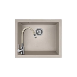 SRI_410U+SAP4-F090KS - LAVEO IBIZA U 560X460 aláépíthető gránit mosogató bézs+ ZEGOR csaptelep bézs