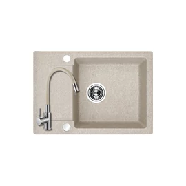  SRL_413T+SAP4-F090KS - LAVEO CELEBES 650x440 egymedencés csepptálcás gránit mosogató bézs + ZEGOR csaptelep bézs