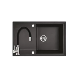 SRB_711B+SAP4-F090KB - LAVEO HUNTER gránit mosogató1m 1cs 670x440mm szemcsés fekete + ZEGOR álló csaptelep szett