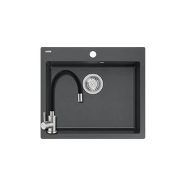 Quadron MORGAN 110 gránit mosogató (570x500 mm, 1 medence) black diamond