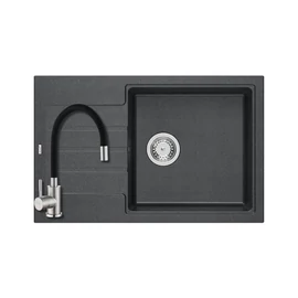 Quadron PETER 111 gránit mosogató (780x500 mm, 1 medence+csepegtető) black diamond