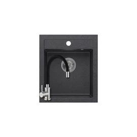 1352 - Quadron JOHNNY 100 gránit mosogató (430x500 mm, 1 medence) black dotted