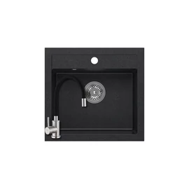 1354 - Quadron JOHNNY 110 gránit mosogató (500x470 mm, 1 medence) black dotted