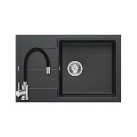 1360 - Quadron PETER 111 gránit mosogató (780x500 mm, 1 medence+csepegtető) black dotted