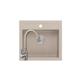 1379+SAP4-F090KS - Quadron JOHNNY 110 gránit mosogató (500x470 mm, 1 medence ) pearl begie + Zegor csaptelep bézs szett