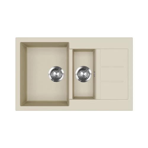 05572 - Evido Cubo 6S Compact 1 medencés gyümölcsmosós csepptálcás 800X500 gránit mosogató bézs