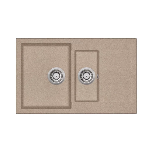 105722 - Evido Cubo 6S Compact 1 medencés gyümölcsmosós csepptálcás 800X500 gránit mosogató avena