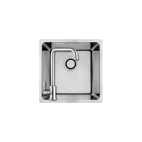 LAVEO ADEN egymedencés rozsdamentes mosogató bűzelzáróval 440X440 inox 