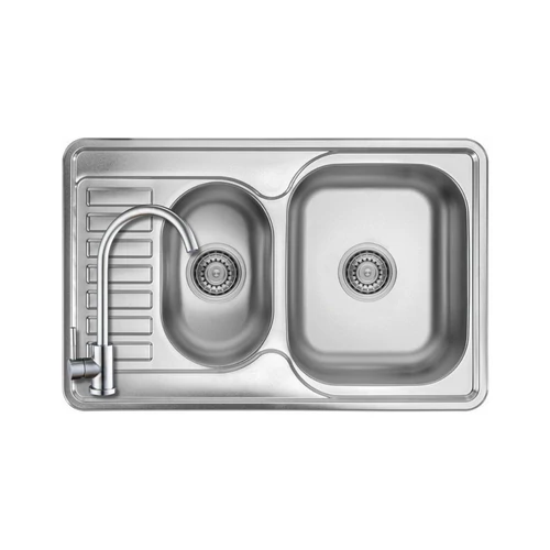 SQA_033T - LAVEO JUNAK 1,5M rozsdamentes mosogató 780x500 szűrőkosaras szifonnal inox