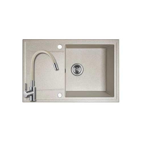 SRU_411T+SAP4-F090S - LAVEO HUNTER gránit mosogató1m 1cs 670x440mm bézs + Zegor csaptelep szett
