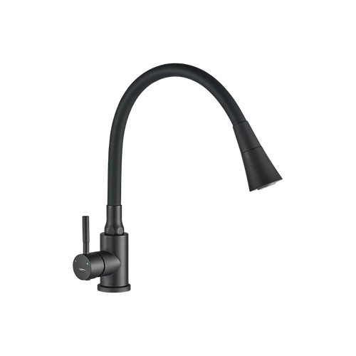 BSK_762D - LAVEO SELVA zuhanyváltós rugalmas tömlős fekete csaptelep