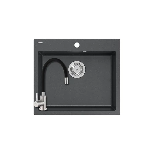 Quadron MORGAN 110 gránit mosogató (570x500 mm, 1 medence) black diamond