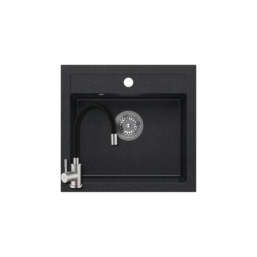 1354 - Quadron JOHNNY 110 gránit mosogató (500x470 mm, 1 medence) black dotted