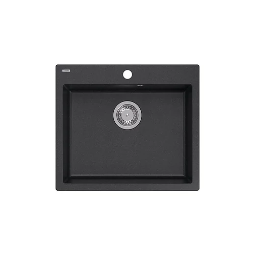 1356 - Quadron MORGAN 110 gránit mosogató (570x500 mm, 1 medence) black dotted